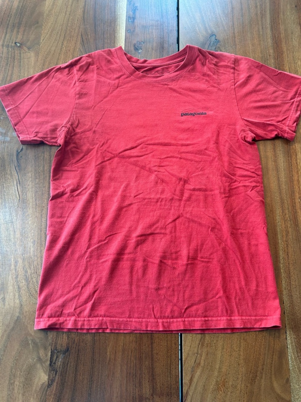 Patagonia Red Short Sleeve Crew T-Shirt with Small Chest Logo